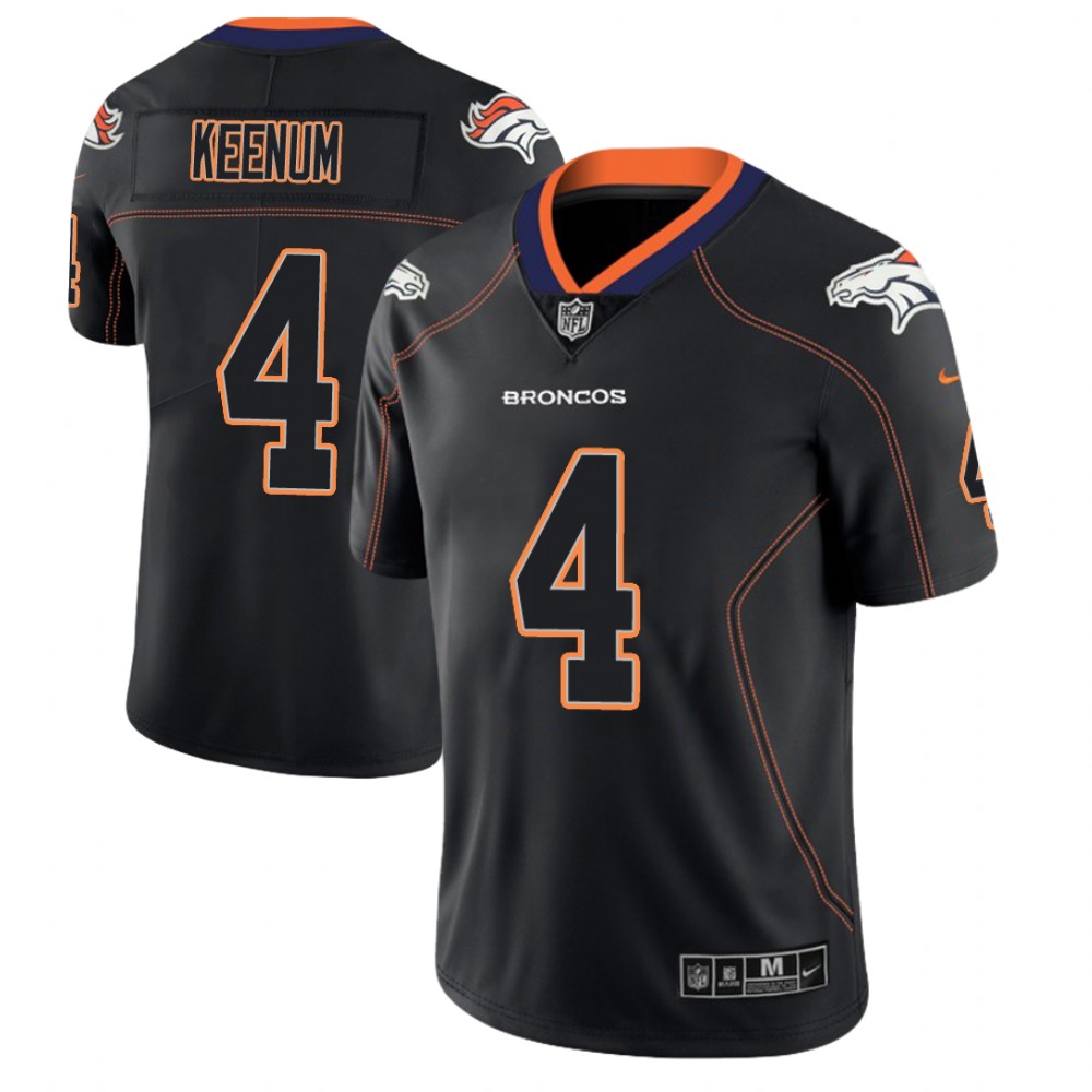 Denver Broncos #4 Case Keenum 2018 Lights Out Color Rush Limited Black Jersey Denver Broncos #4 Case Keenum 2018 Lights Out Color Rush Limited Black Jersey