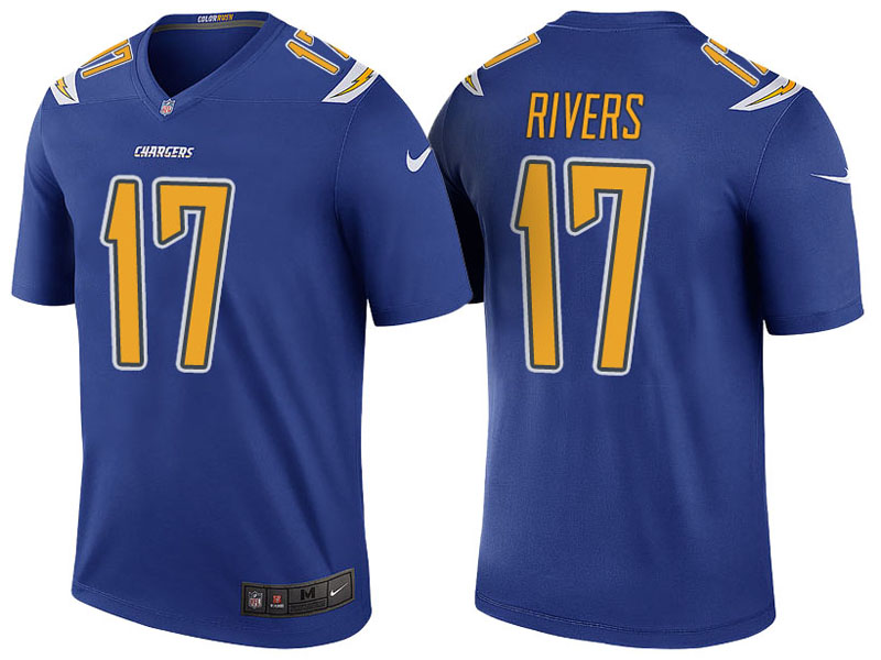 San Diego Chargers #17 Philip Rivers Royal Color Rush Legend Jersey San Diego Chargers #17 Philip Rivers Royal Color Rush Legend Jersey