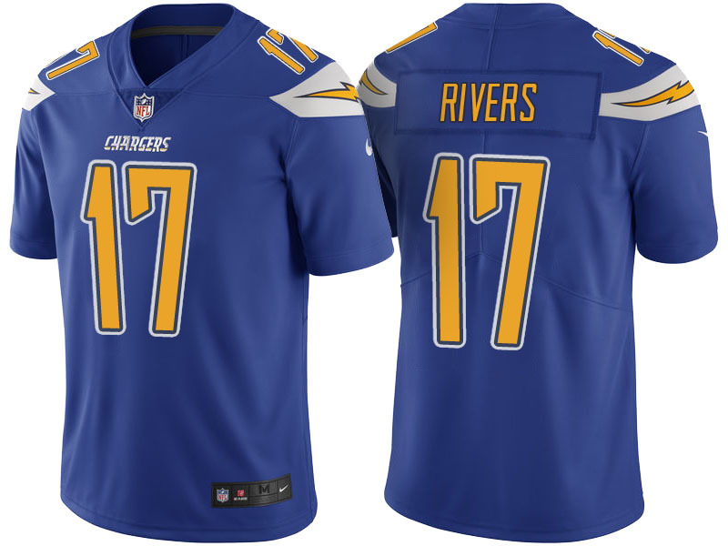 San Diego Chargers #17 Philip Rivers Royal Color Rush Limited Jersey - Light Up Thursday Night San Diego Chargers #17 Philip Rivers Royal Color Rush Limited Jersey - Light Up Thursday Night