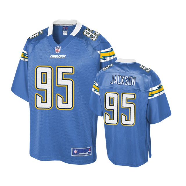 Youth Los Angeles Chargers #95 Bijhon Jackson Powder Blue Player Jersey