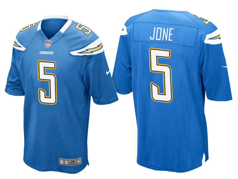 Los Angeles Chargers #5 Cardale Jones Blue Game Jersey