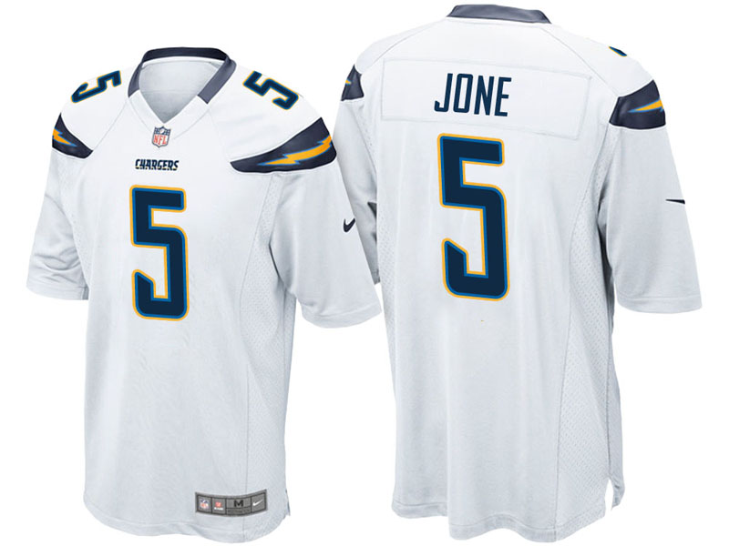 Los Angeles Chargers #5 Cardale Jones White Game Jersey