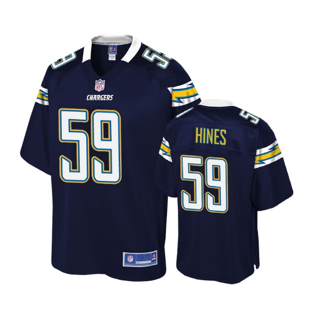 Youth Los Angeles Chargers #59 D'Juan Hines Navy Player Jersey