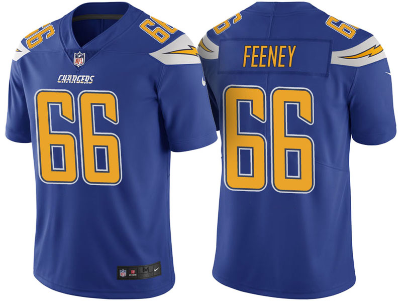 Los Angeles Chargers #66 Dan Feeney Royal Vapor Untouchable Color Rush Limited Jersey
