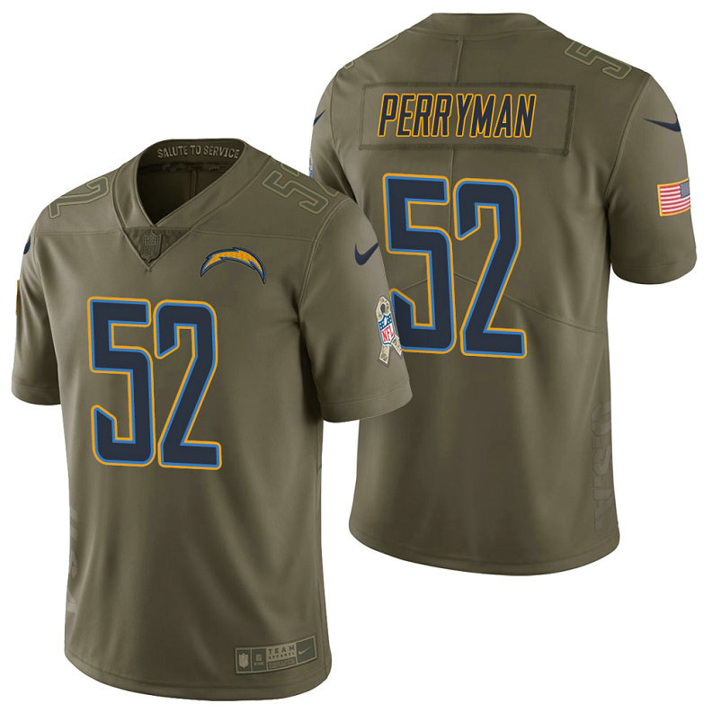 Los Angeles Chargers #52 Denzel Perryman Olive 2017 Salute to Service Limited Jersey