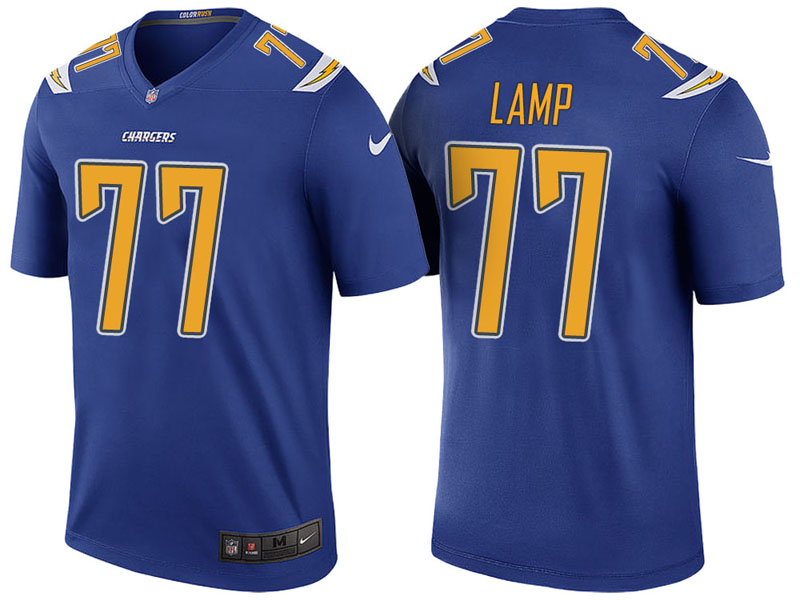 Los Angeles Chargers #77 Forrest Lamp Royal Color Rush Legend Jersey
