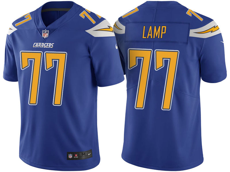 Los Angeles Chargers #77 Forrest Lamp Royal Vapor Untouchable Color Rush Limited Jersey