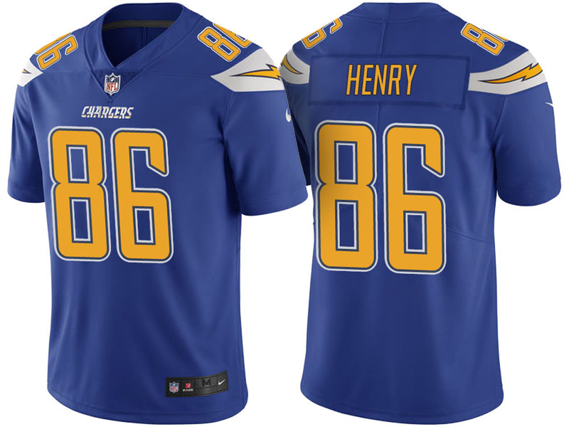 Los Angeles Chargers #86 Hunter Henry Royal Vapor Untouchable Color Rush Limited Jersey