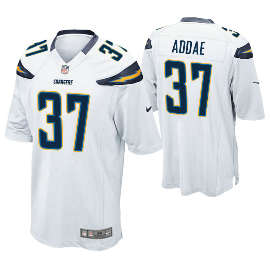 Los Angeles Chargers #37 Jahleel Addae White Game Jersey