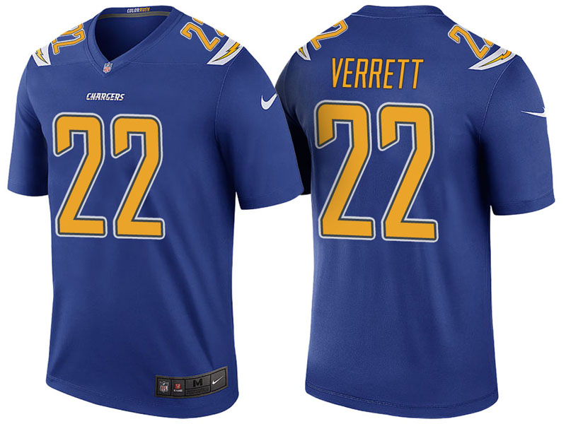 Los Angeles Chargers #22 Jason Verrett Royal Color Rush Legend Jersey