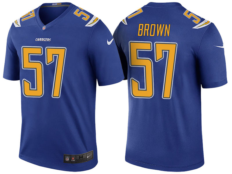 Los Angeles Chargers #57 Jatavis Brown Royal Color Rush Legend Jersey
