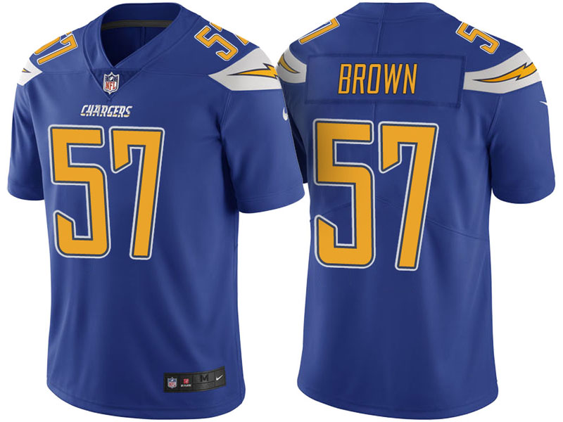Los Angeles Chargers #57 Jatavis Brown Royal Vapor Untouchable Color Rush Limited Jersey