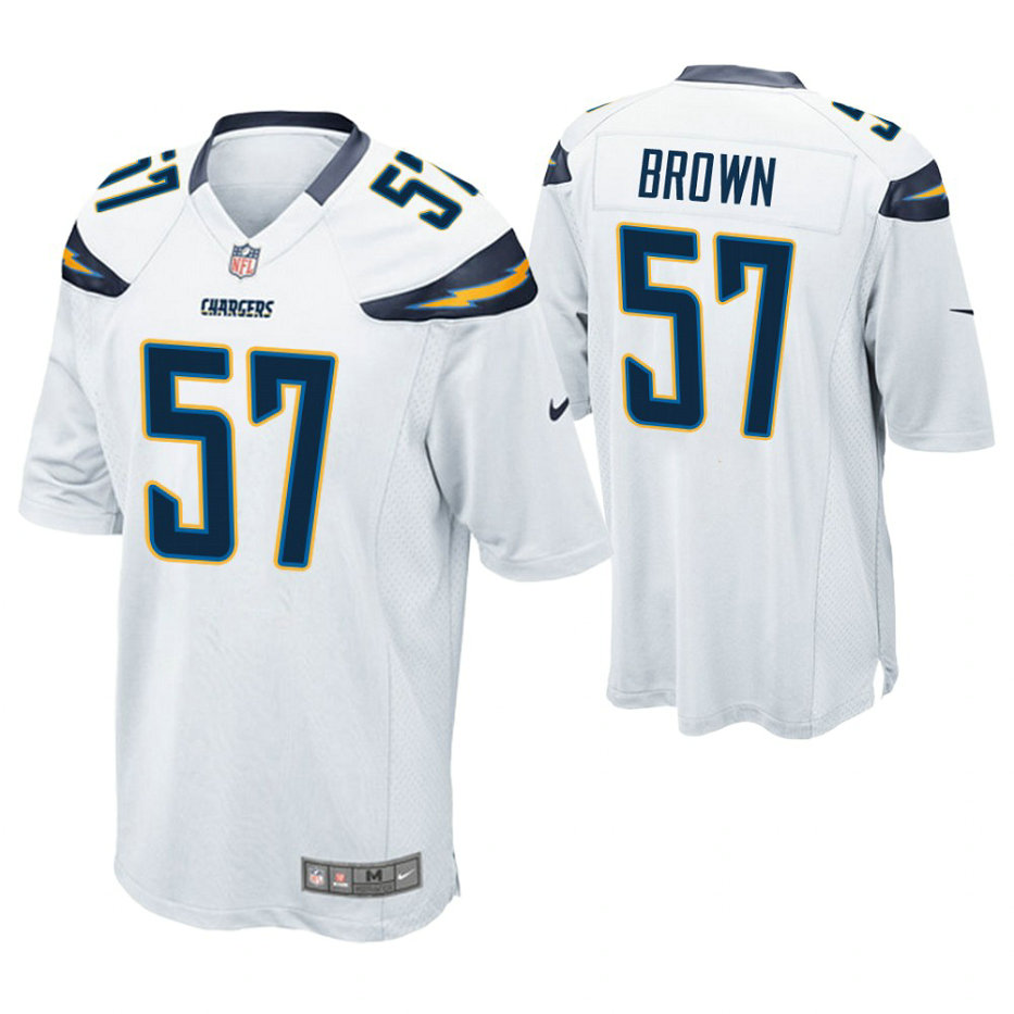 Los Angeles Chargers #57 Jatavis Brown White Game Jersey