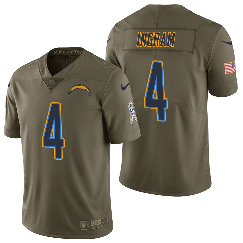 Los Angeles Chargers #4 Melvin Ingram Olive 2017 Salute to Service Limited Jersey Los Angeles Chargers #4 Melvin Ingram Olive 2017 Salute to Service Limited Jersey