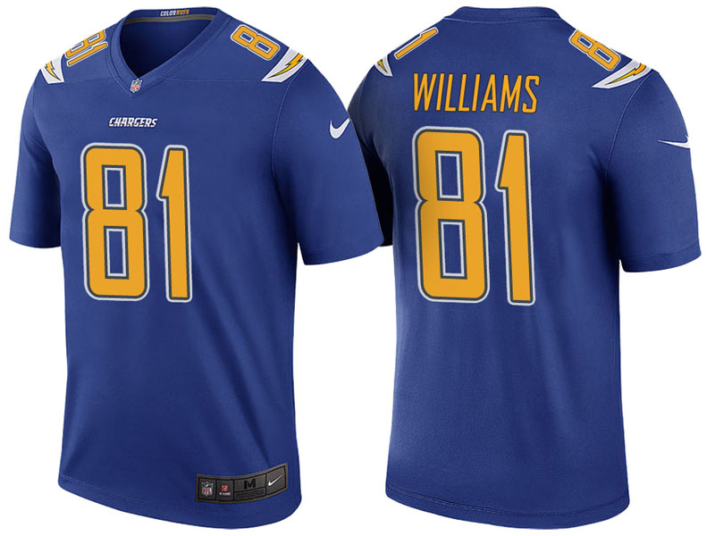Los Angeles Chargers #81 Mike Williams Royal Color Rush Legend Jersey Los Angeles Chargers #81 Mike Williams Royal Color Rush Legend Jersey