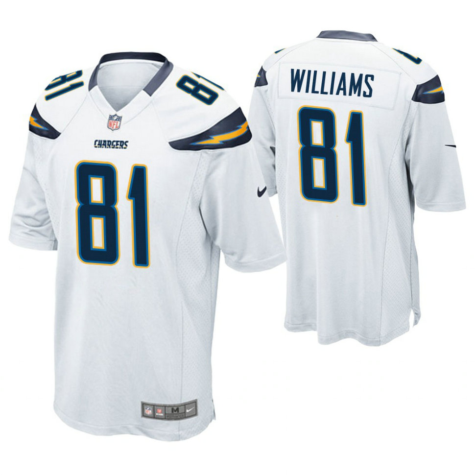 Los Angeles Chargers #81 Mike Williams White Game Jersey Los Angeles Chargers #81 Mike Williams White Game Jersey