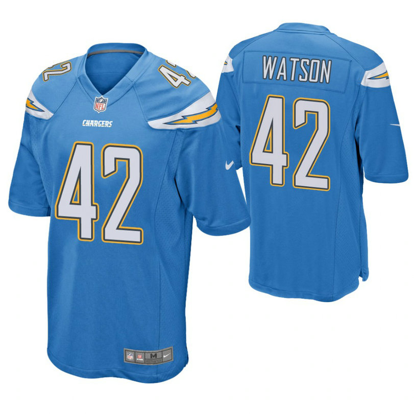 Los Angeles Chargers #42 Terrell Watson Powder Blue Game Jersey