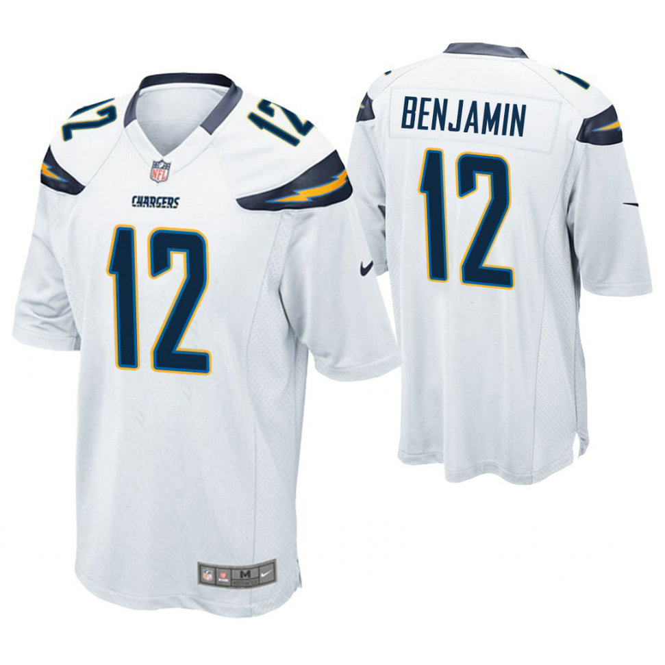 Los Angeles Chargers #12 Travis Benjamin White Game Jersey