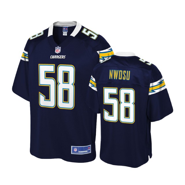 Los Angeles Chargers #58 Uchenna Nwosu Navy Player Pro Line Jersey