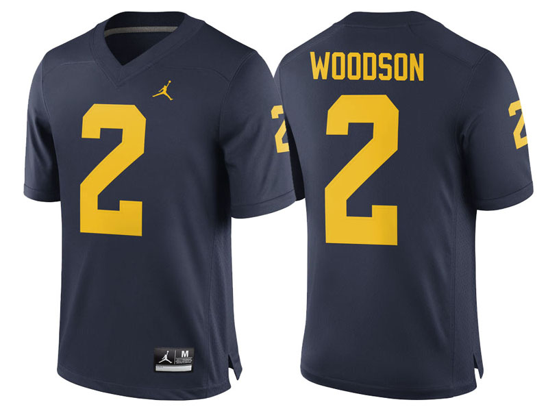 Charles Woodson #2 Michigan Wolverines Navy Alumni College Football Jersey Charles Woodson #2 Michigan Wolverines Navy Alumni College Football Jersey