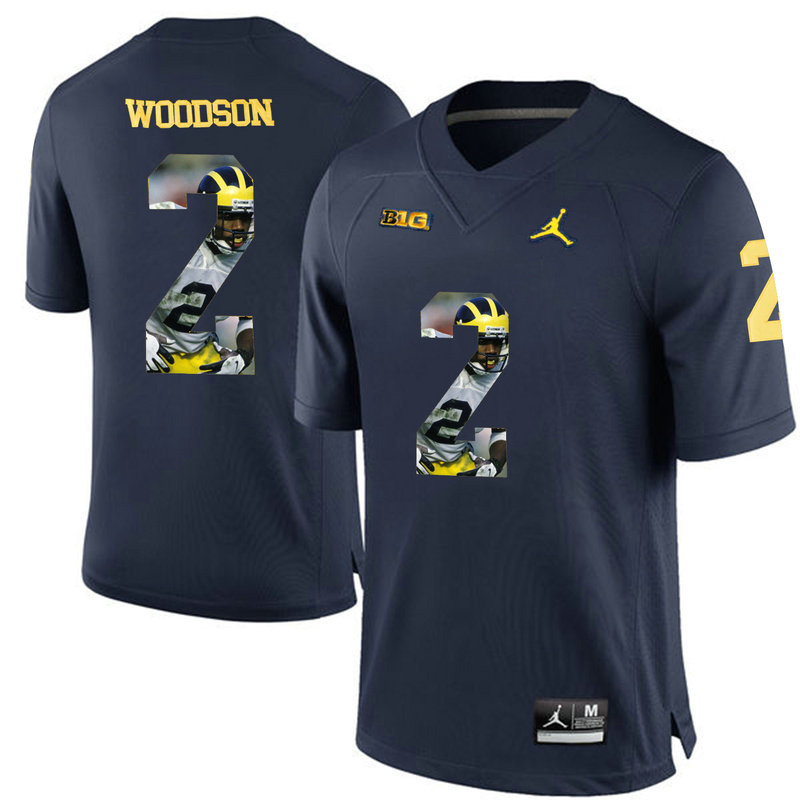 Charles Woodson #2 Michigan Wolverines Navy Blue College Football Jersey Charles Woodson #2 Michigan Wolverines Navy Blue College Football Jersey
