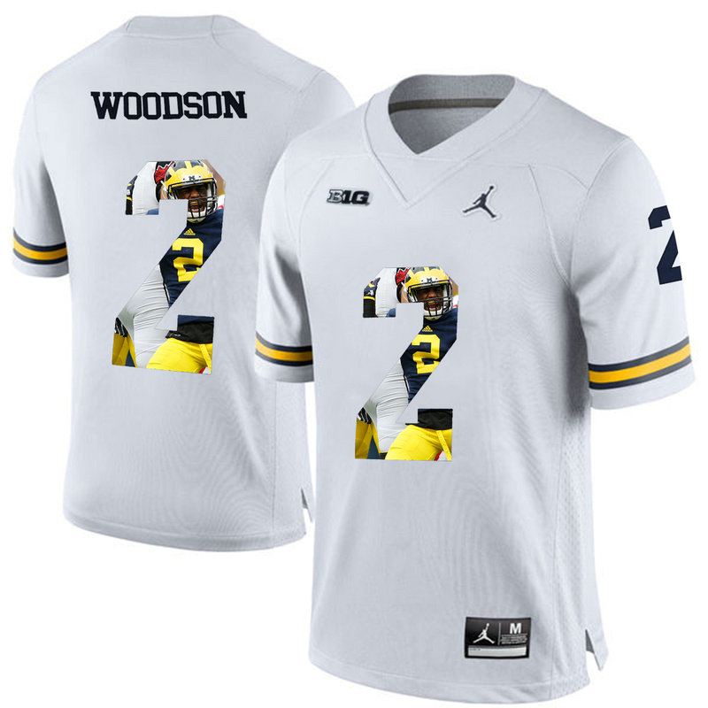 Charles Woodson #2 Michigan Wolverines White College Football Jersey Charles Woodson #2 Michigan Wolverines White College Football Jersey
