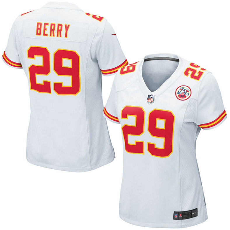 Women Kansas City Chiefs #29 Eric Berry White Game Jersey