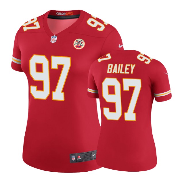 Women Kansas City Chiefs #97 Allen Bailey Red Color Rush Legend Jersey