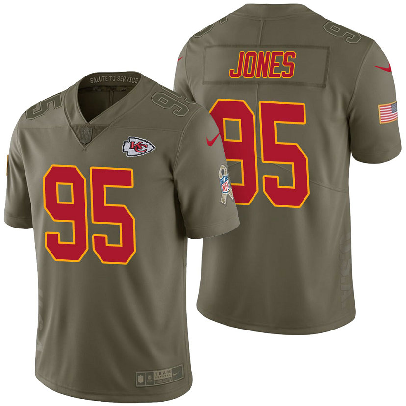 Kansas City Chiefs #95 Chris Jones Olive 2017 Salute to Service Limited Jersey Kansas City Chiefs #95 Chris Jones Olive 2017 Salute to Service Limited Jersey