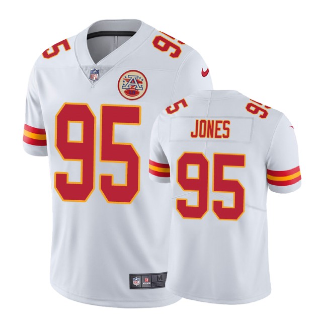 Kansas City Chiefs #95 Chris Jones White Vapor Untouchable Limited Player Jersey Kansas City Chiefs #95 Chris Jones White Vapor Untouchable Limited Player Jersey