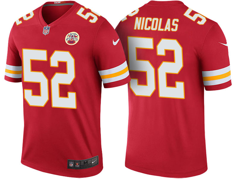 Kansas City Chiefs #52 Dadi Nicolas Red Color Rush Legend Jersey Kansas City Chiefs #52 Dadi Nicolas Red Color Rush Legend Jersey