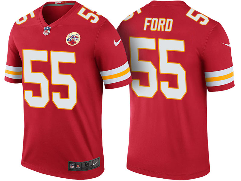 Women Kansas City Chiefs #55 Dee Ford Red Color Rush Legend Jersey