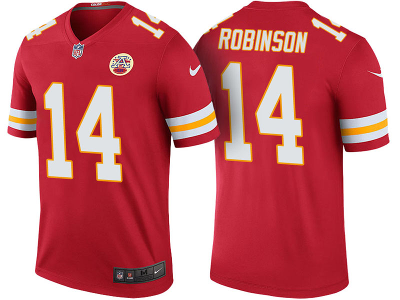 Kansas City Chiefs #14 Demarcus Robinson Red Color Rush Legend Jersey