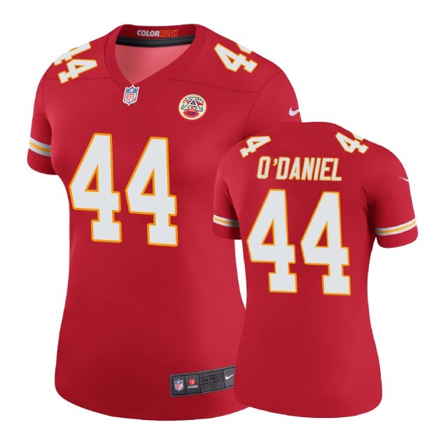 Women Kansas City Chiefs #44 Dorian O'Daniel Red Color Rush Legend Jersey