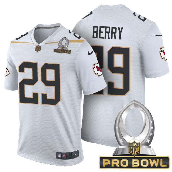 Kansas City Chiefs #29 Eric Berry White 2016 Pro Bowl Game Jersey