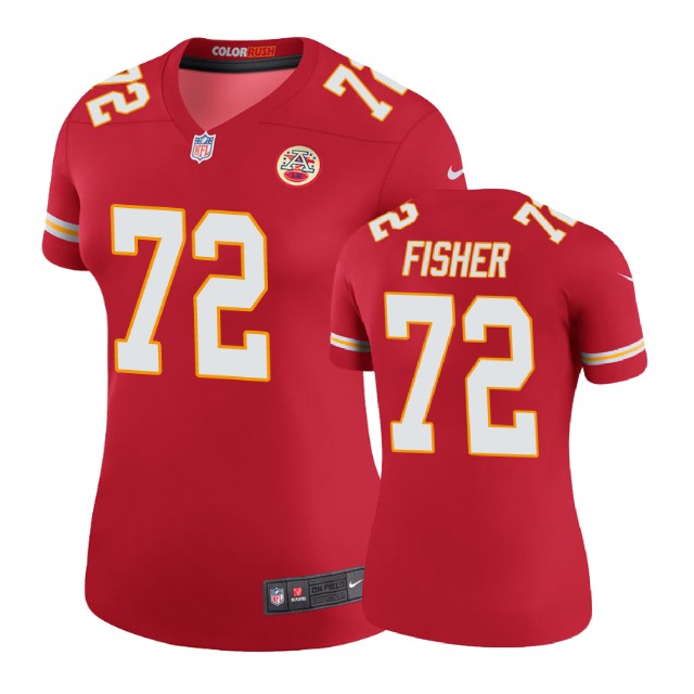 Women Kansas City Chiefs #72 Eric Fisher Red Color Rush Legend Jersey