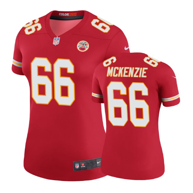 Women Kansas City Chiefs #66 Kahlil McKenzie Red Color Rush Legend Jersey
