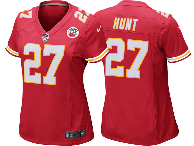 Women Kansas City Chiefs #27 Kareem Hunt Red Game Jersey