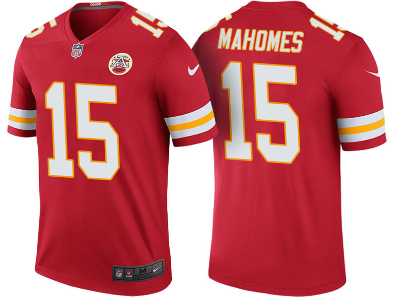 Kansas City Chiefs #15 Patrick Mahomes Red Color Rush Legend Jersey