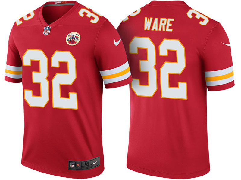 Women Kansas City Chiefs #32 Spencer Ware Red Color Rush Legend Jersey