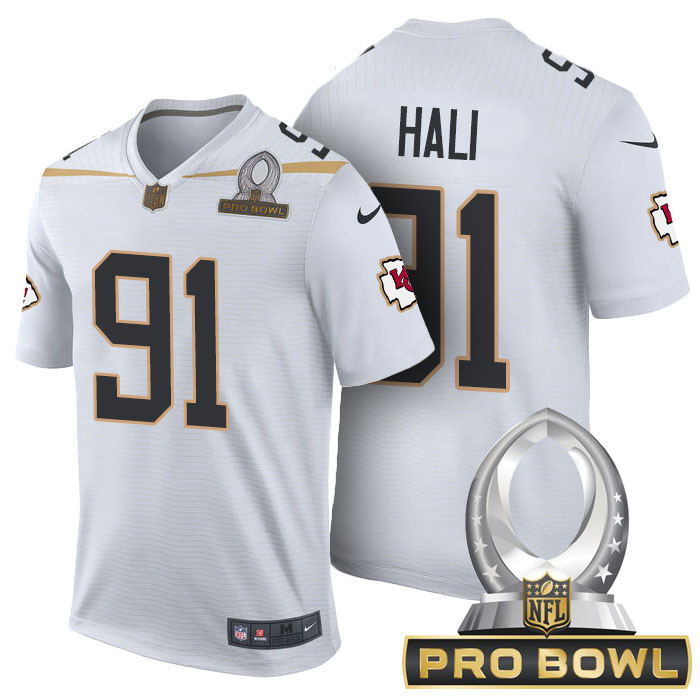 Kansas City Chiefs #91 Tamba Hali White 2016 Pro Bowl Game Jersey