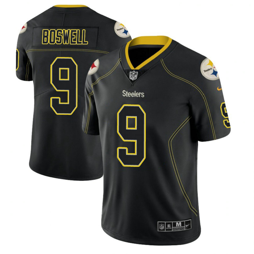 Pittsburgh Steelers #9 Chris Boswell 2018 Lights Out Color Rush Limited Black Jersey Pittsburgh Steelers #9 Chris Boswell 2018 Lights Out Color Rush Limited Black Jersey
