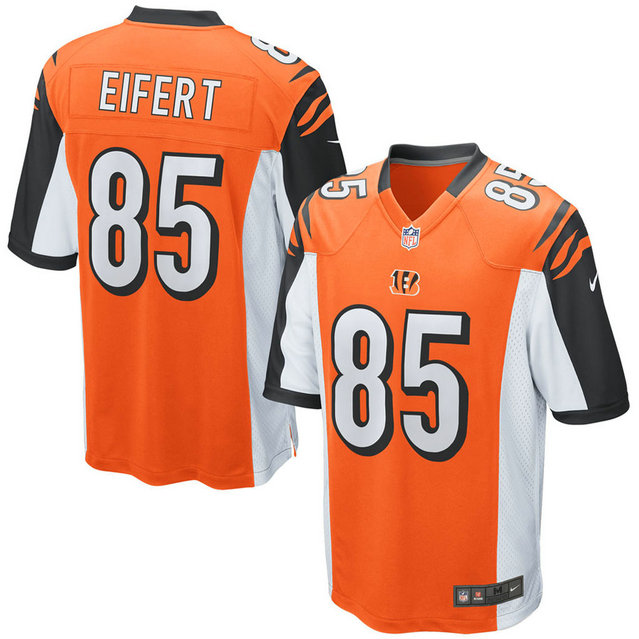 Cincinnati Bengals #85 Tyler Eifert Orange Game Jersey With Super Bowl LVI Patch