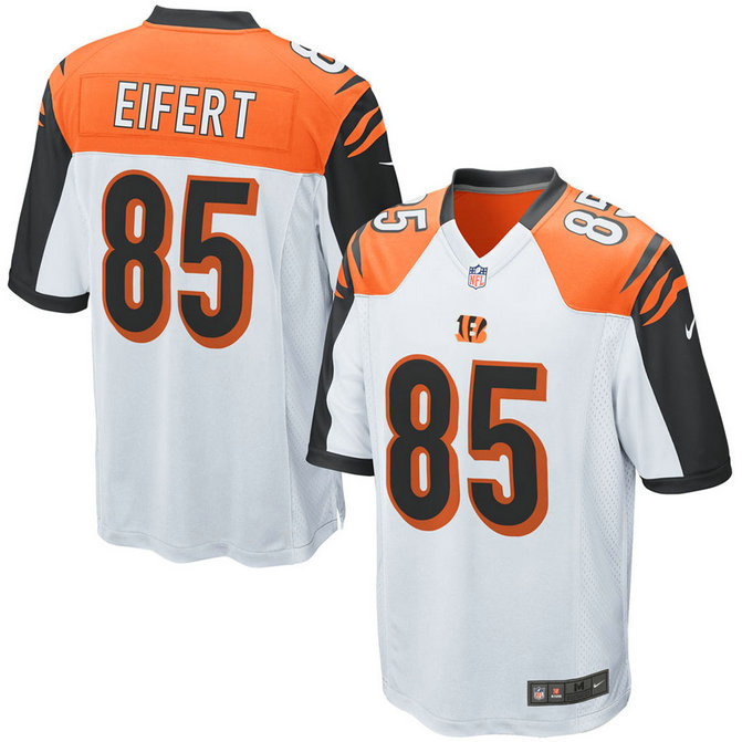 Cincinnati Bengals #85 Tyler Eifert White Game Jersey With Super Bowl LVI Patch