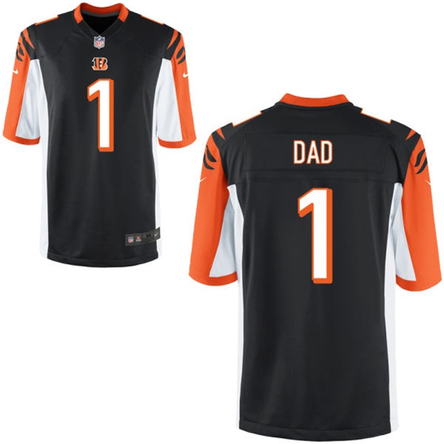 Cincinnati Bengals Black #1 Dad Jersey - Father's Day With Super Bowl LVI Patch