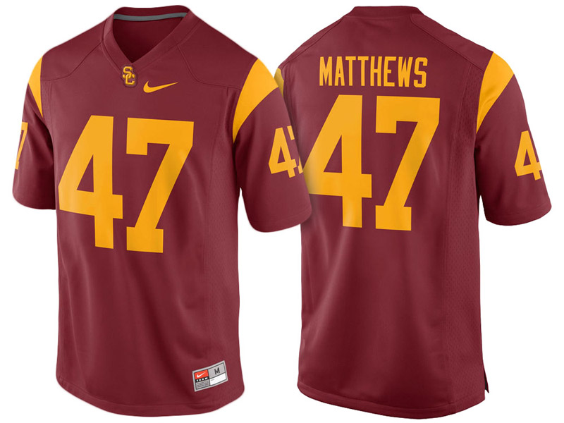 Clay Matthews #47 USC Trojans Cardinal College Football Jersey Clay Matthews #47 USC Trojans Cardinal College Football Jersey