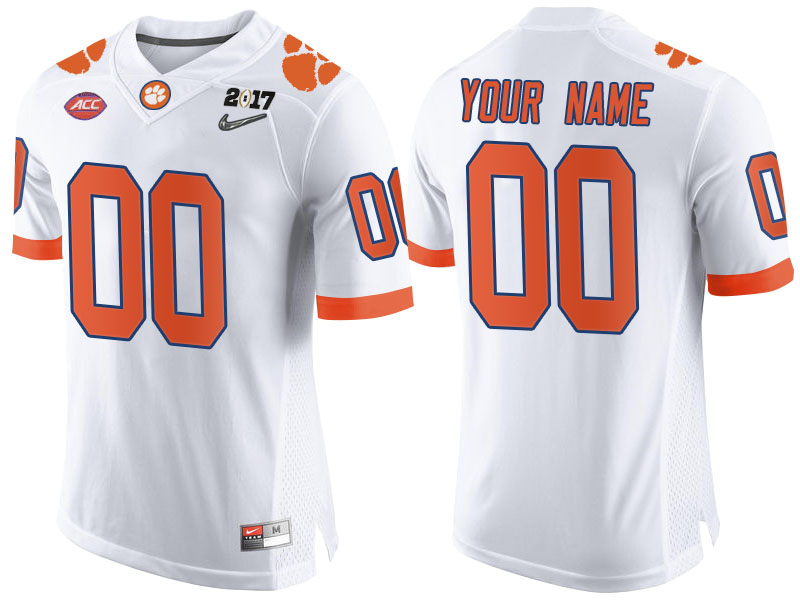 Clemson Tigers White 2017 National Championship Bound Limited Custom College Football Jersey
