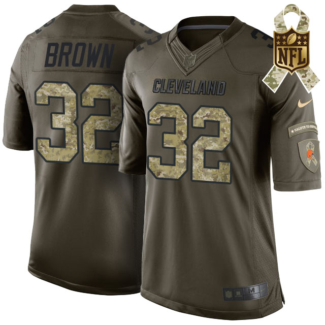 Cleveland Browns #32 Jim Brown Green Salute To Service Limited Jersey Cleveland Browns #32 Jim Brown Green Salute To Service Limited Jersey
