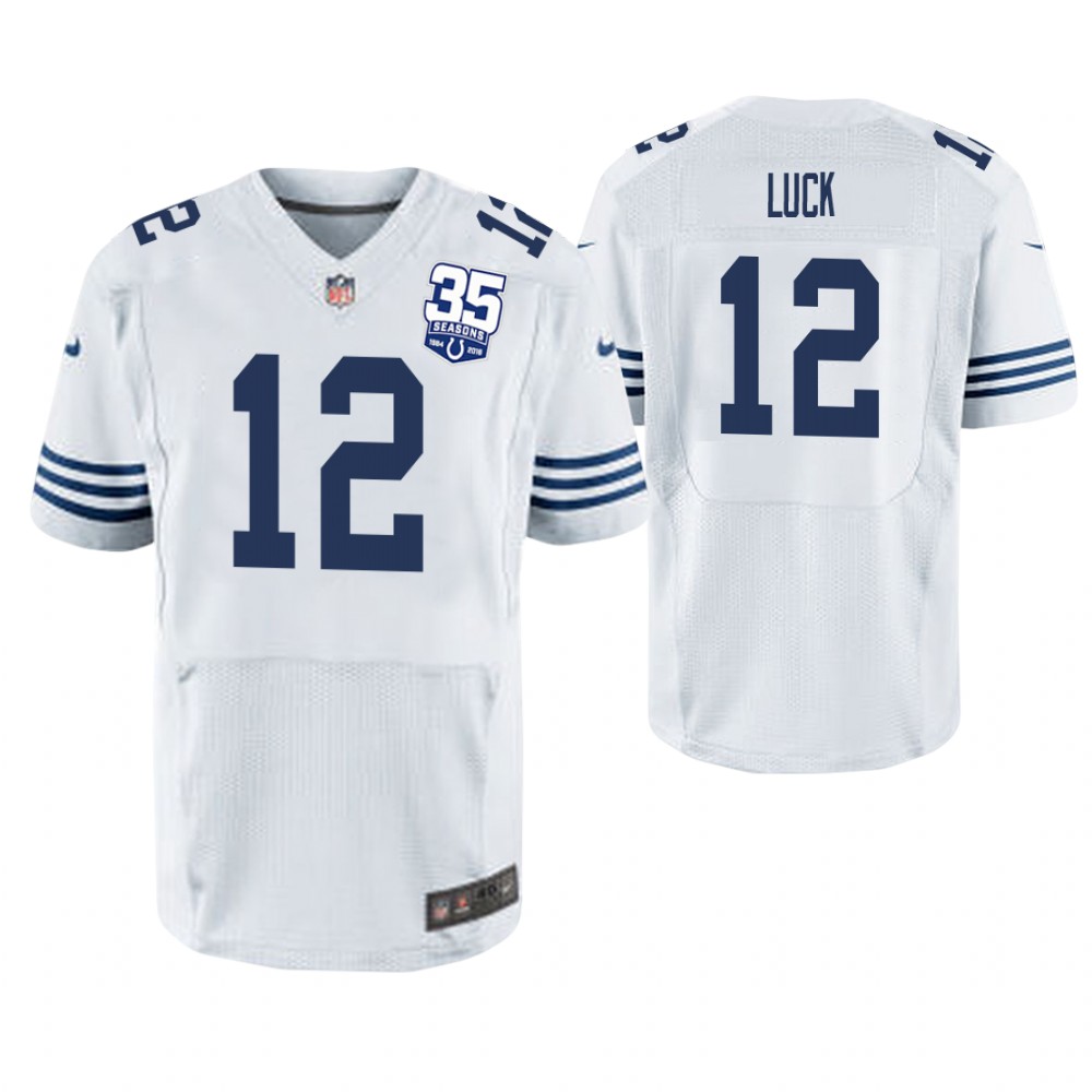 Indianapolis Colts #12 Andrew Luck White 35th Anniversary Elite Jersey