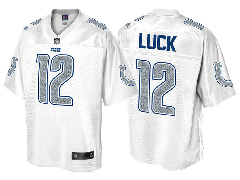 Indianapolis Colts #12 Andrew Luck Pro Line White Out Fashion Jersey
